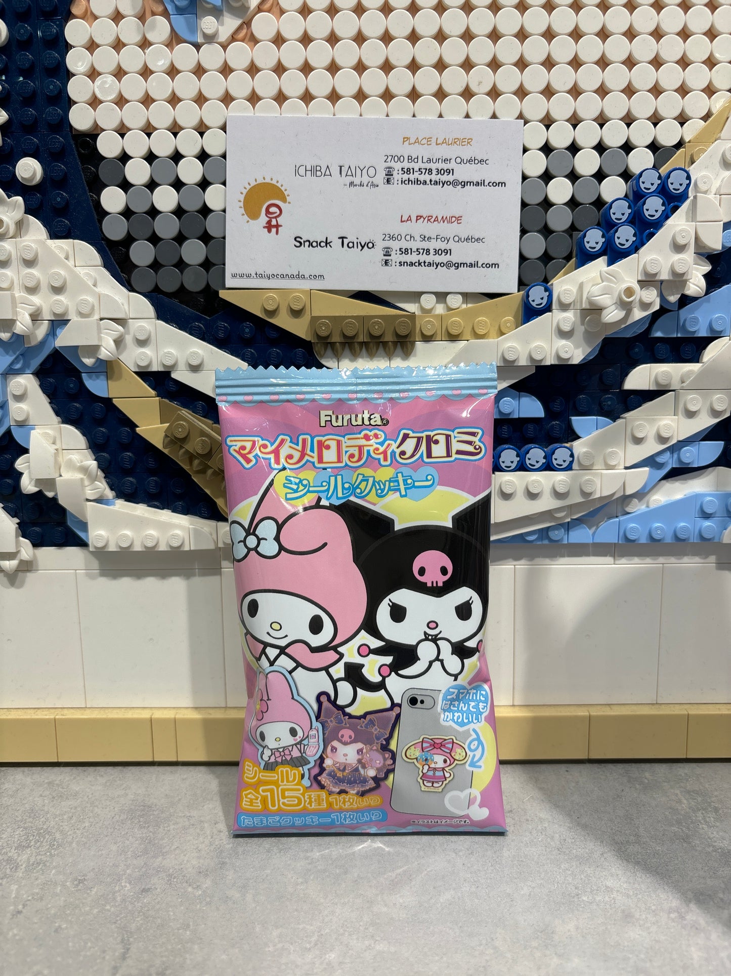 Biscuit My Melody-Kuromi avec autocollant FURUTA