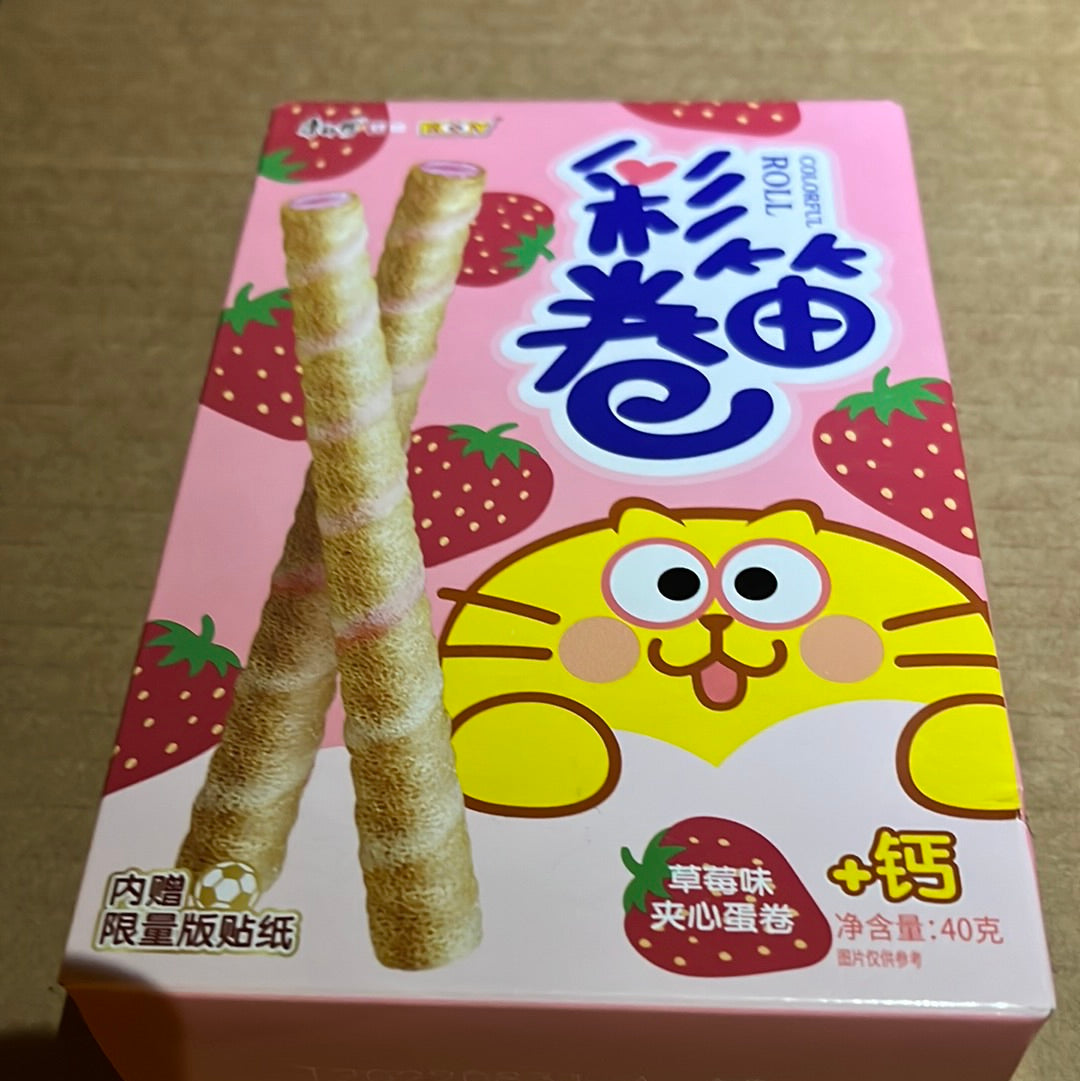 Rouleau croustillant KSF (saveur fraise) 40g