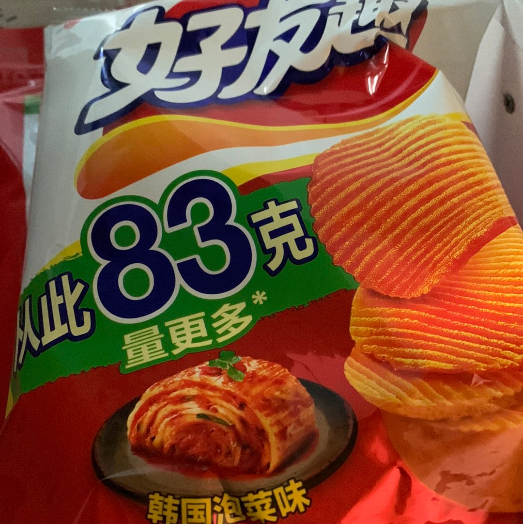 Chips de pomme de terre(saveur de kimchi) 好丽友 好友趣(泡菜味)83g