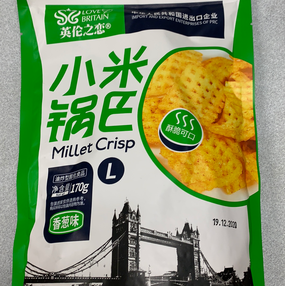 Craquelins au millet YLZL 英伦之恋 香葱味 小米锅巴 170g