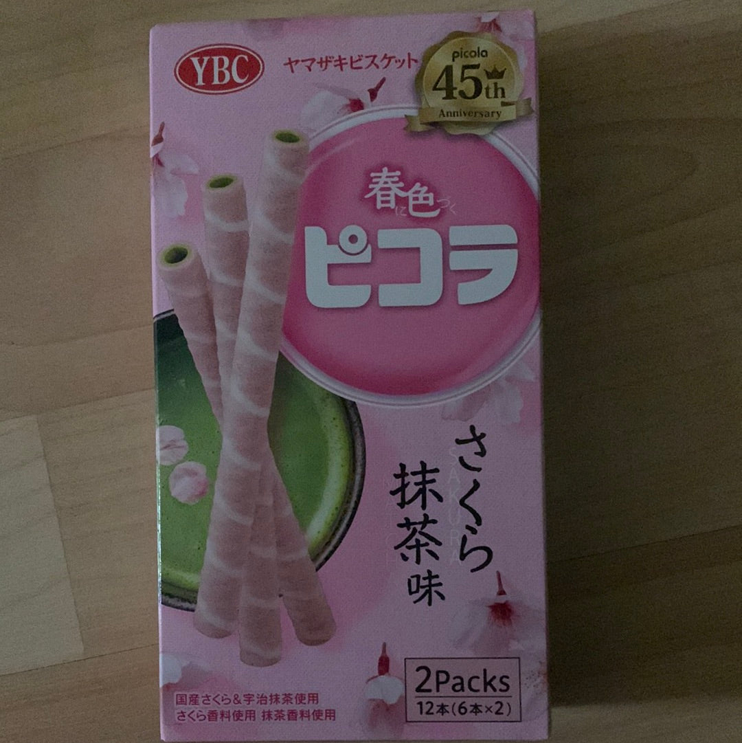 Bâtonnets au Sakura et Matcha YBC 樱花抹茶味威化蛋卷