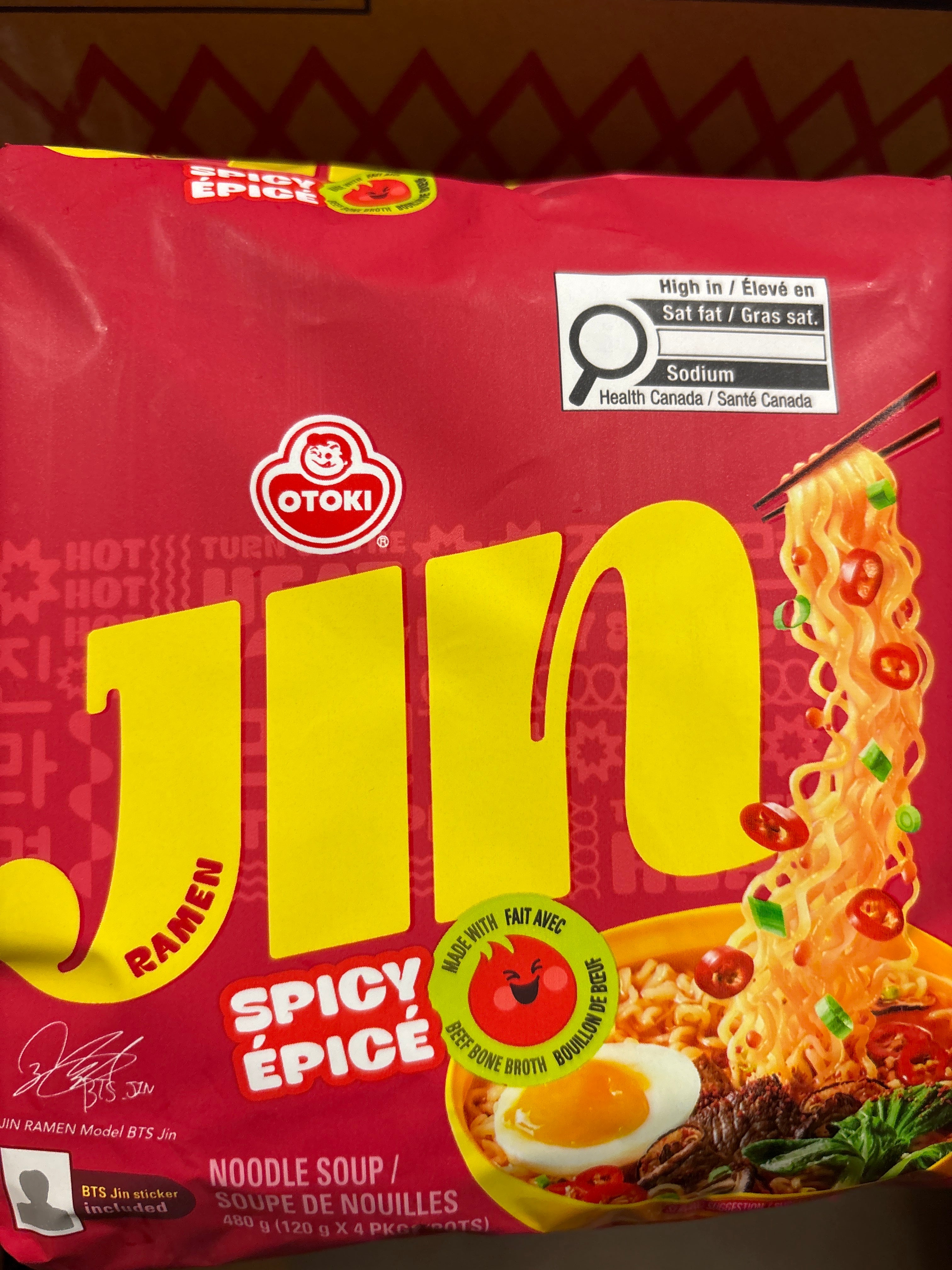 Jin Ramen épicé OTTOGI 120gx4