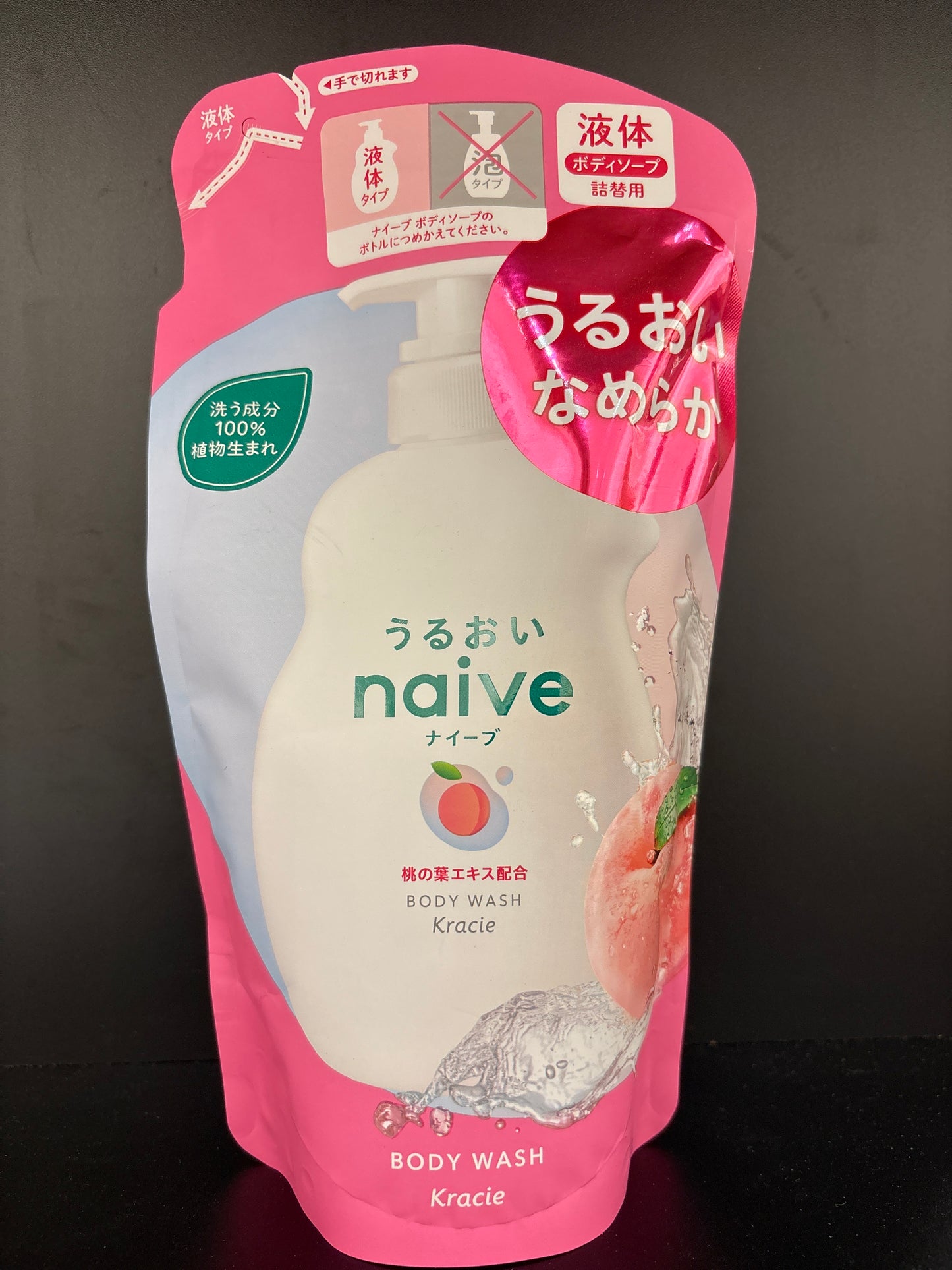 KRACIE l-NAIVE-Body Wash Peach Recharge 380ml