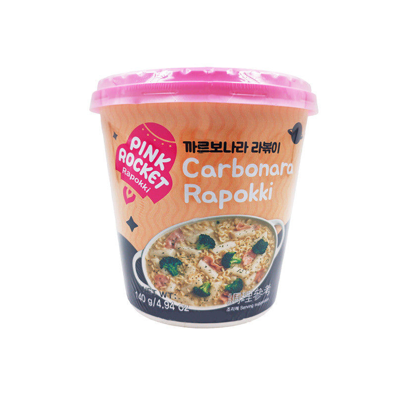 Gâteau de riz au carbonara avec ramen RAPOKKI PINK ROCKET 140g
