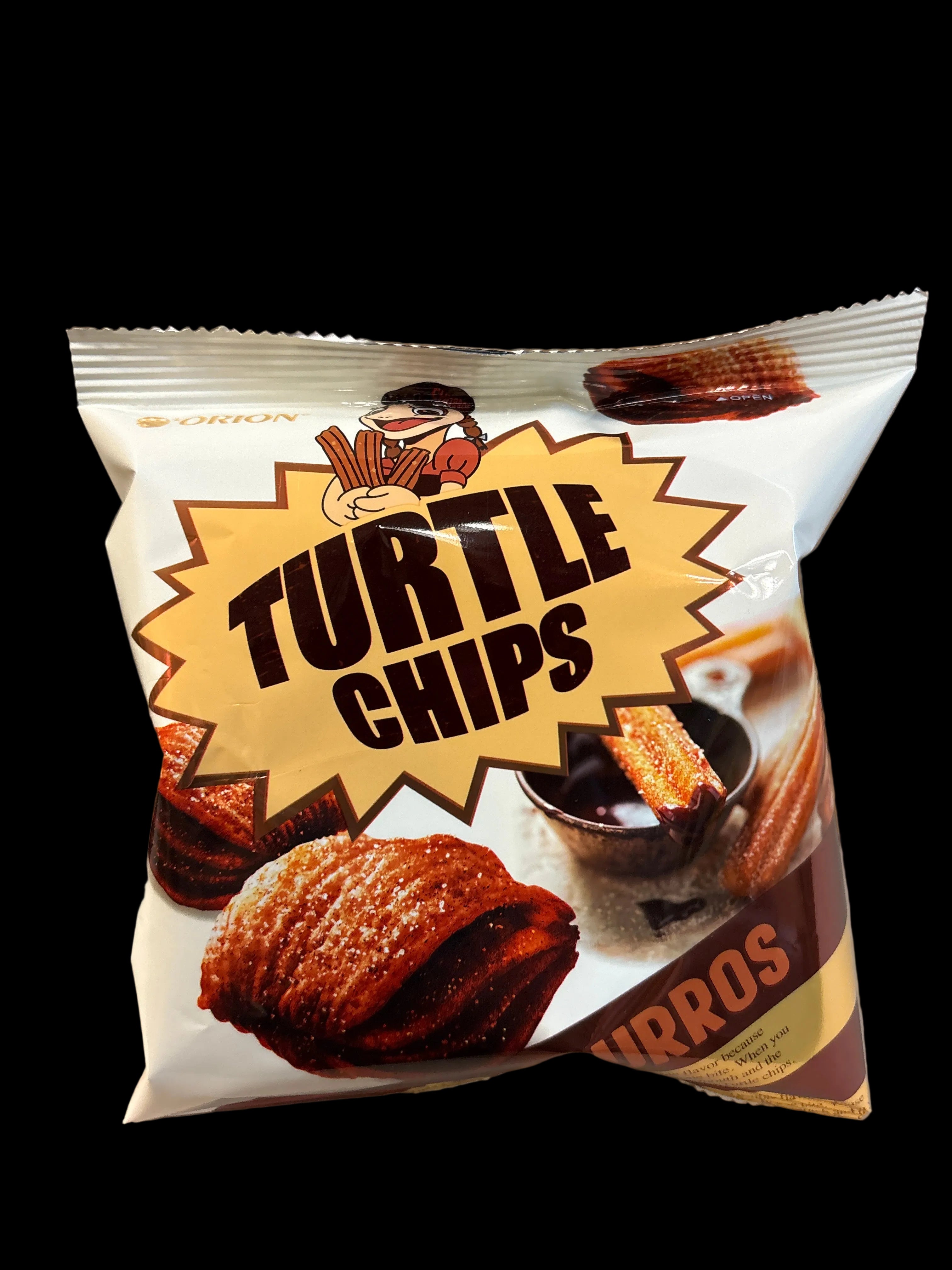 Turtle chips choco churros snack Orion 25g