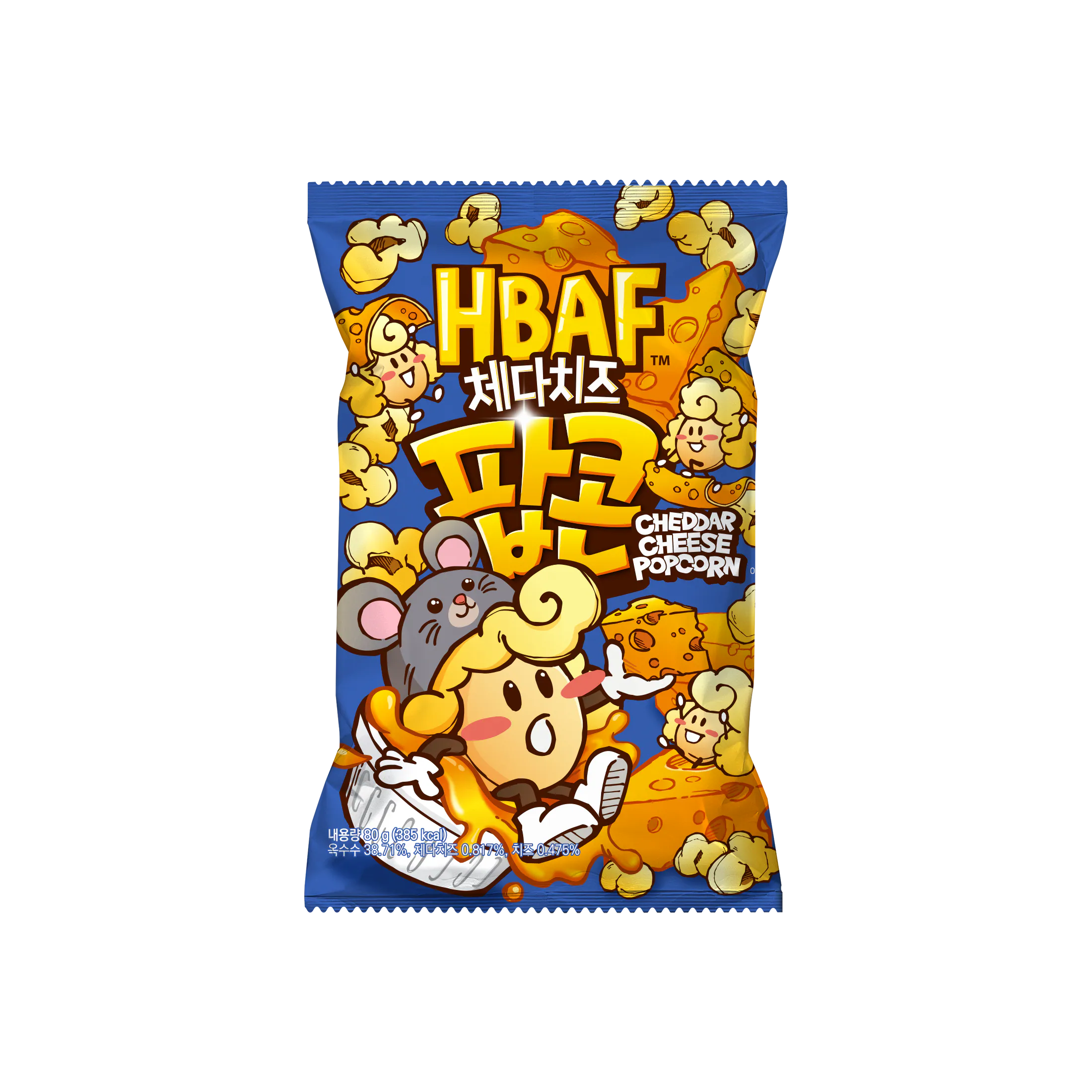 Popcorn saveur fromage cheddar HBAF 80g