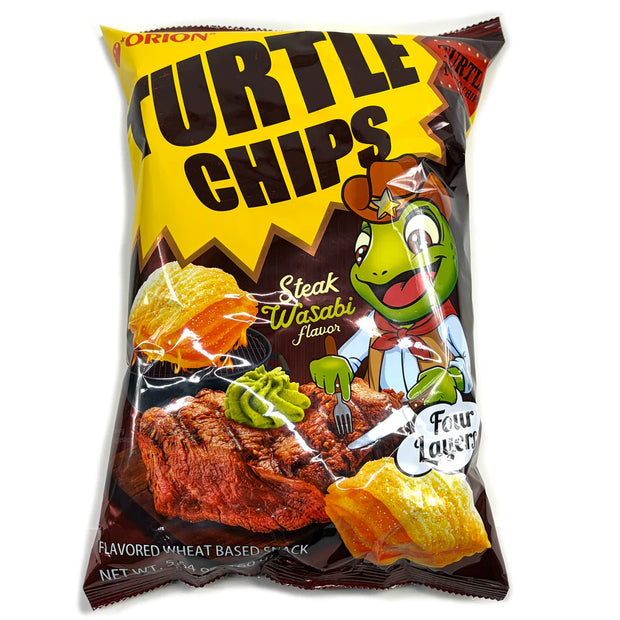 Chips Turtle Orion (saveur steak au wasabi) 160g-LF