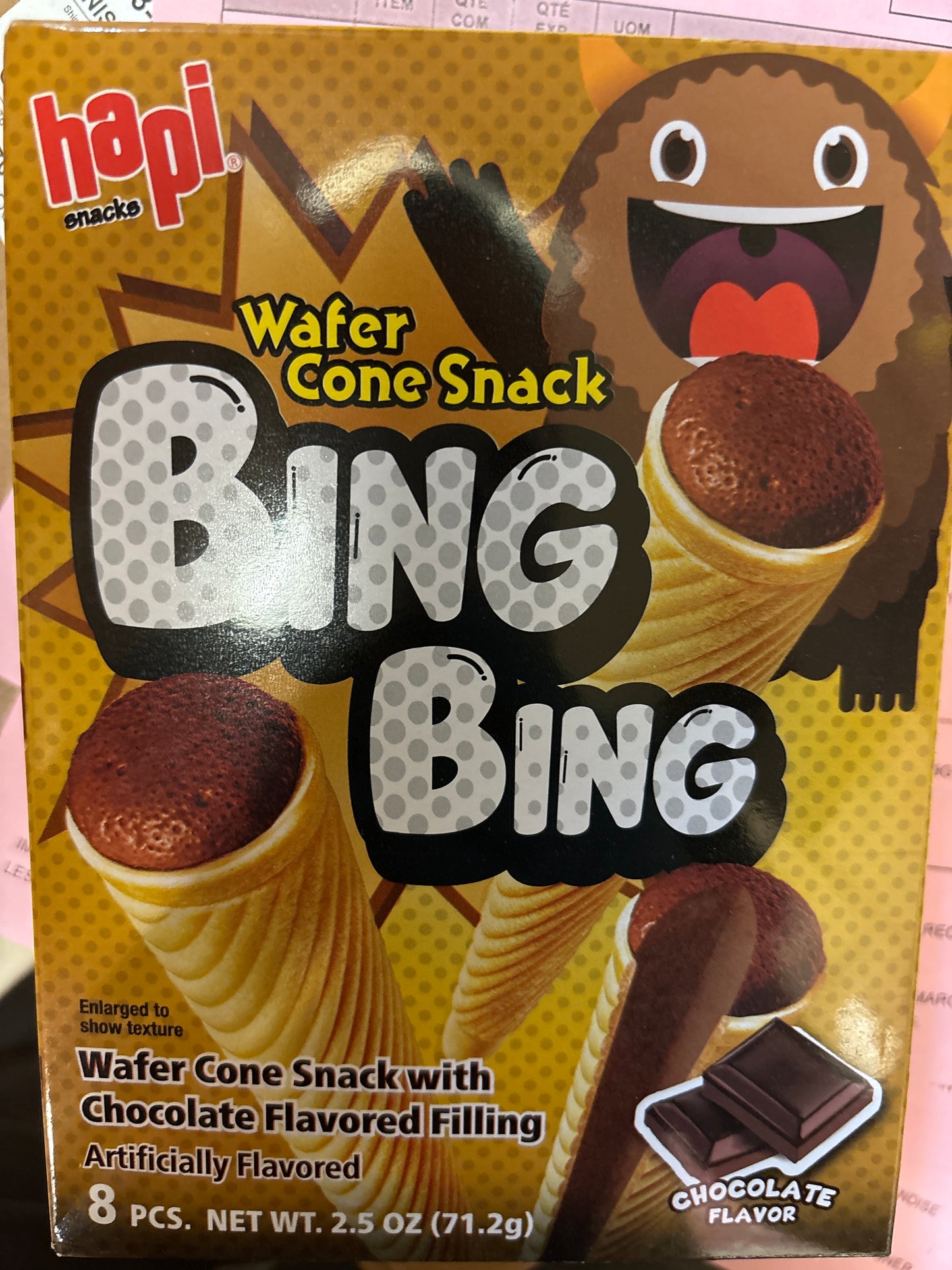 Cornet coréen au chocolat BING BING hapi