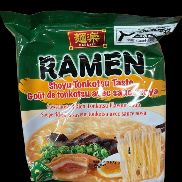 Ramen japonais au Shoyu Tonkotsu MENRAKU🇯🇵酱油豚骨拉面 104g x5