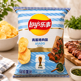 Chips Lay’s (saveur BBQ à la sauce verte) 乐事 青酱烤肉味薯片70g