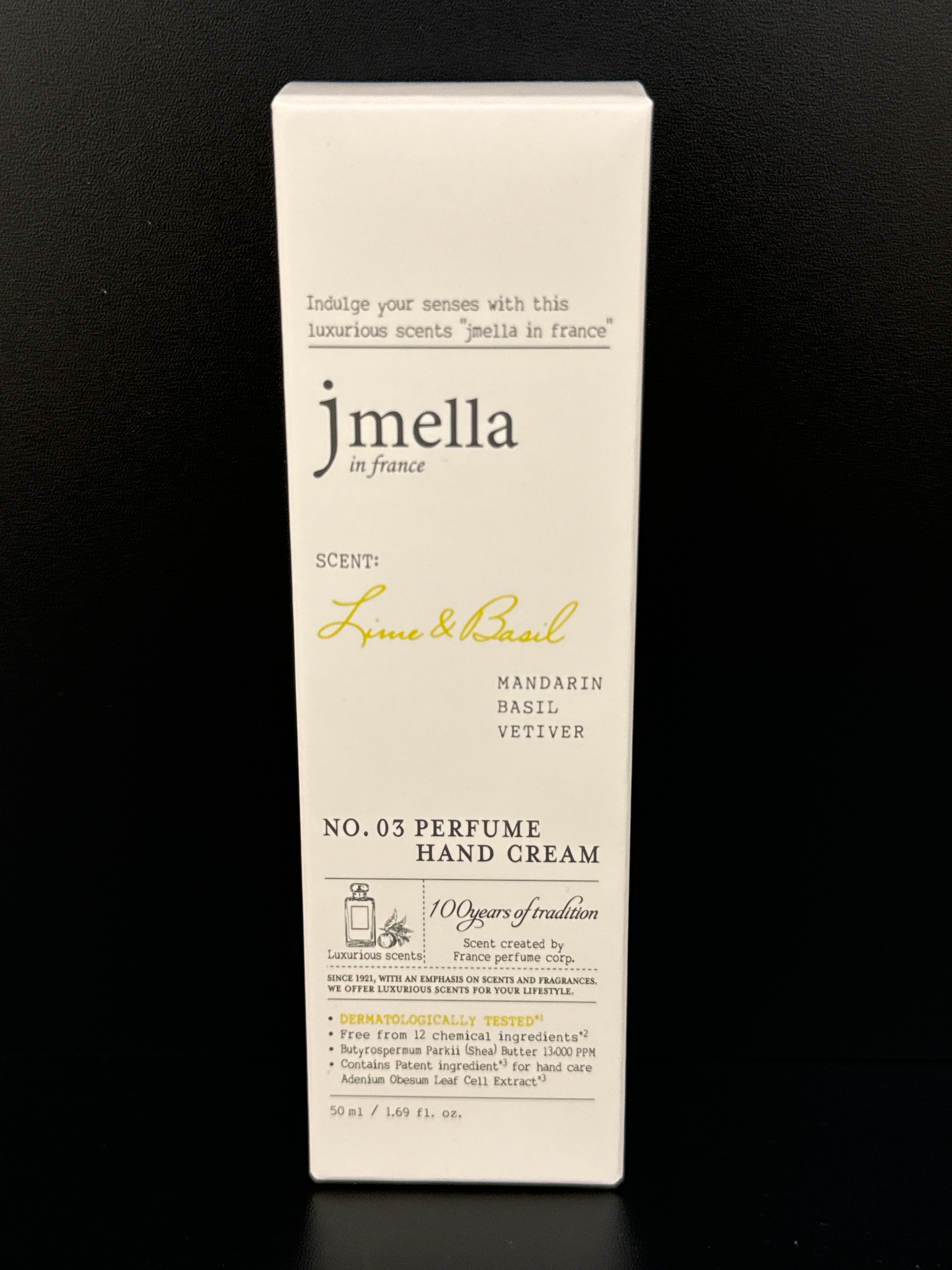 JMELLA EN FRANCE 03 Crème pour les mains au citron vert et au basilic 50ml