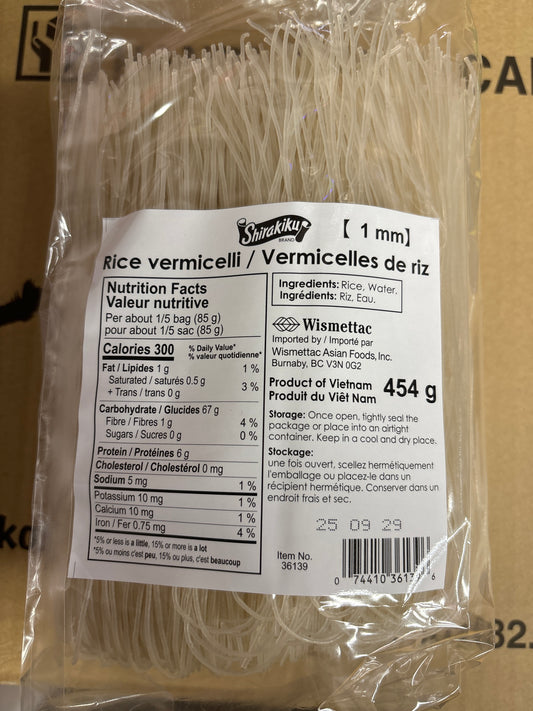 Vermicelle de riz/mince 1mm Shirakiku 米粉454g