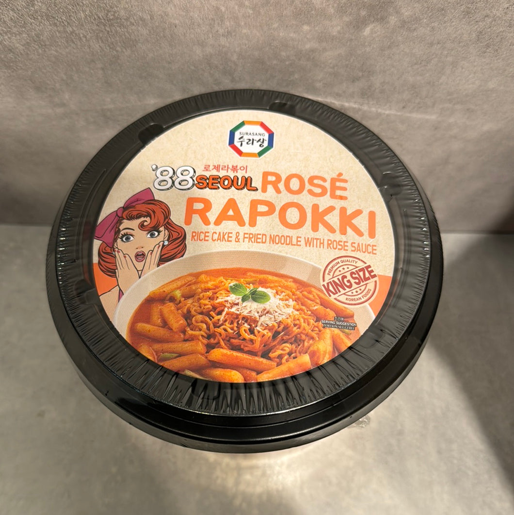 Rapokki instantané avec sauce rosée 88 SEOUL Surasang 香辣奶油炒面年糕185g