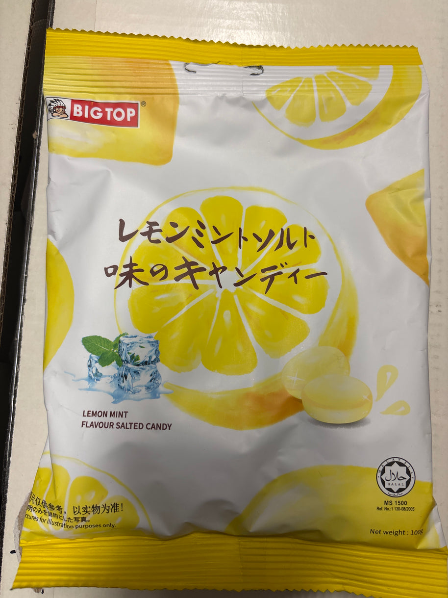 Bonbon salé saveur menthe citron