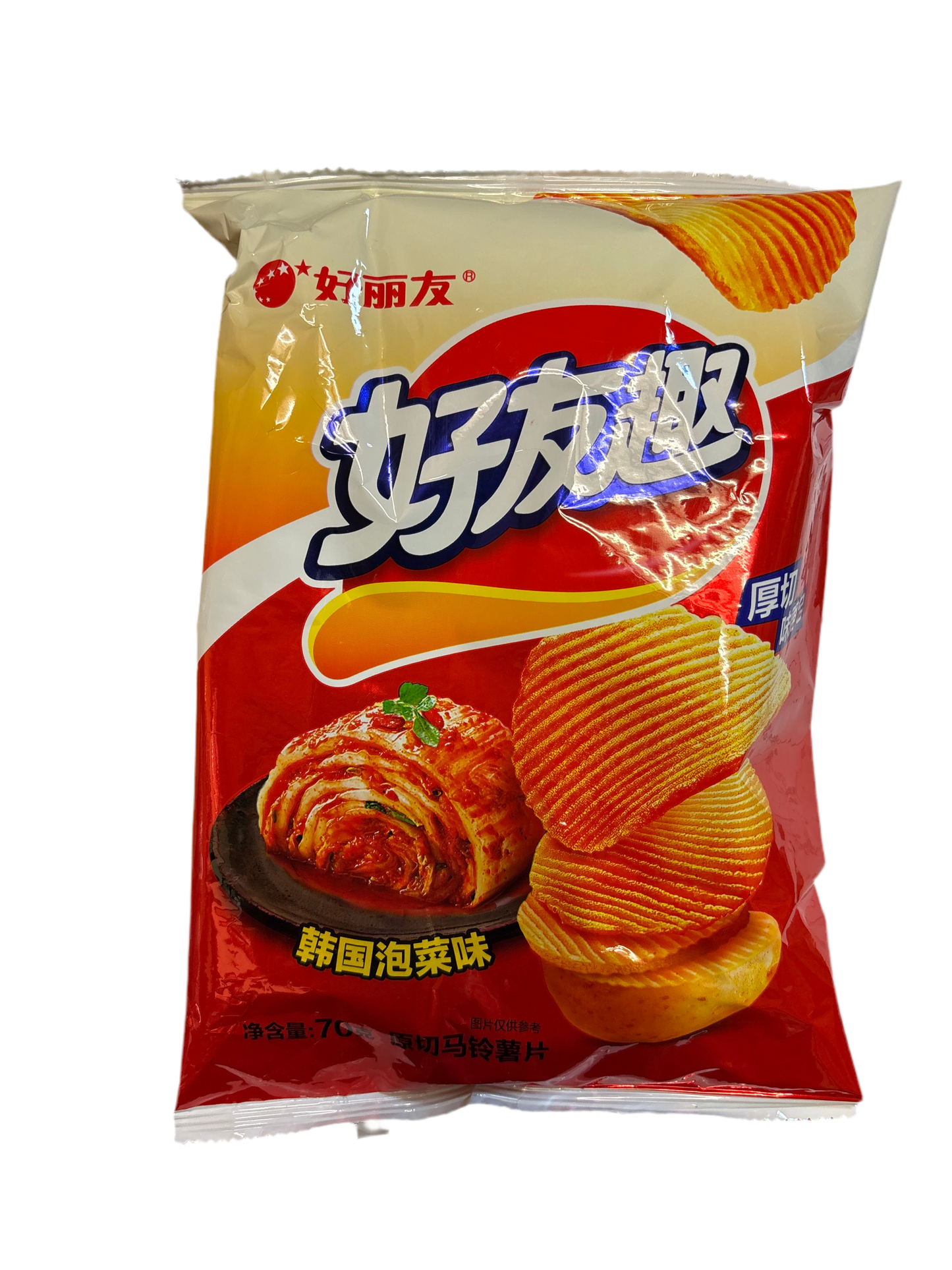 Chips de pomme de terre(saveur de kimchi) 好丽友 好友趣（泡菜味）70g