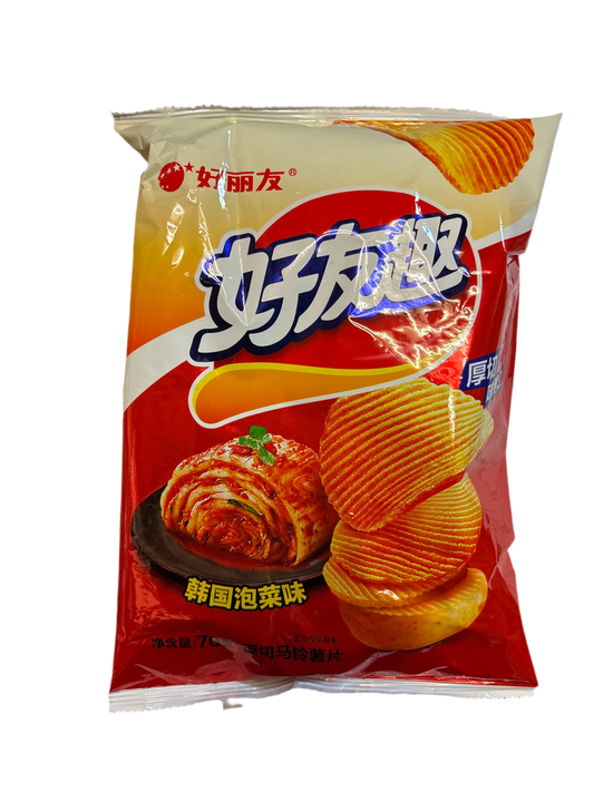 Chips de pomme de terre(saveur de kimchi) 好丽友 好友趣（泡菜味）70g