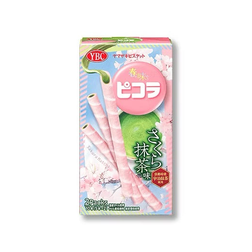 Bâtonnets au Sakura et Matcha YBC 樱花抹茶味威化蛋卷