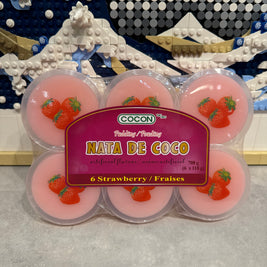 Pudding au nata de coco à la fraise