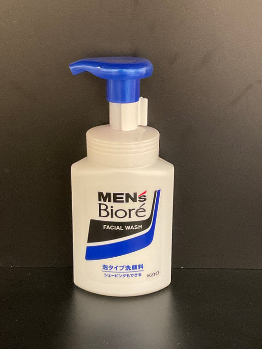 BIORE!! Pompe nettoyante pour le visage pour homme bleue 150ml