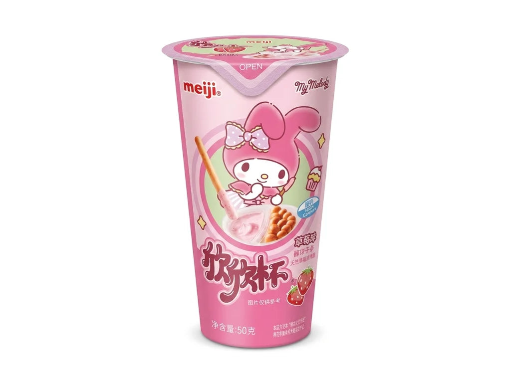 Bâtonnets de biscuit avec trempette (saveur fraise) Meiji YanYan 50g