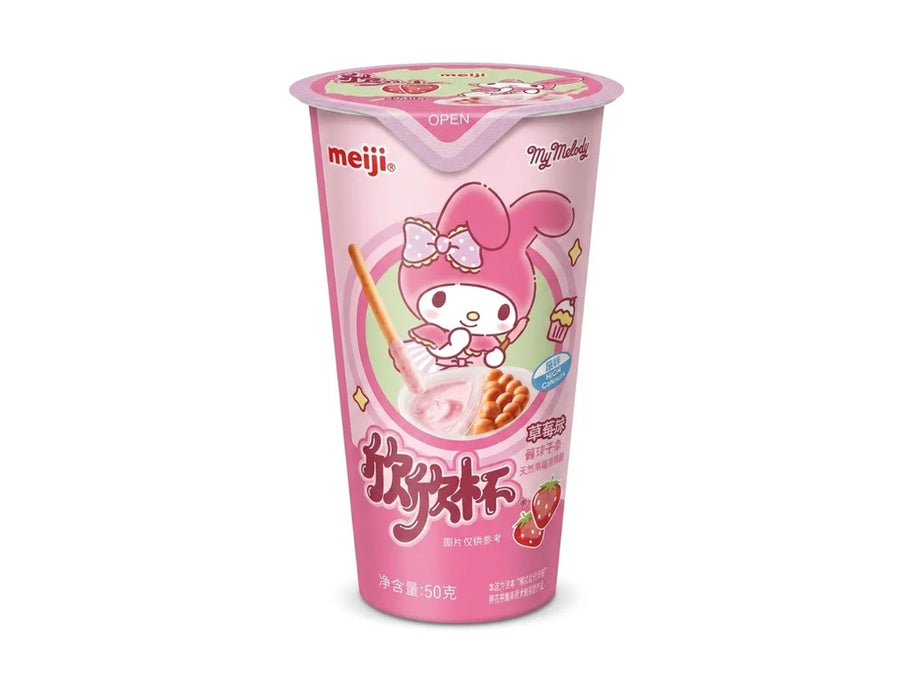 Bâtonnets de biscuit avec trempette (saveur fraise) Meiji YanYan 50g
