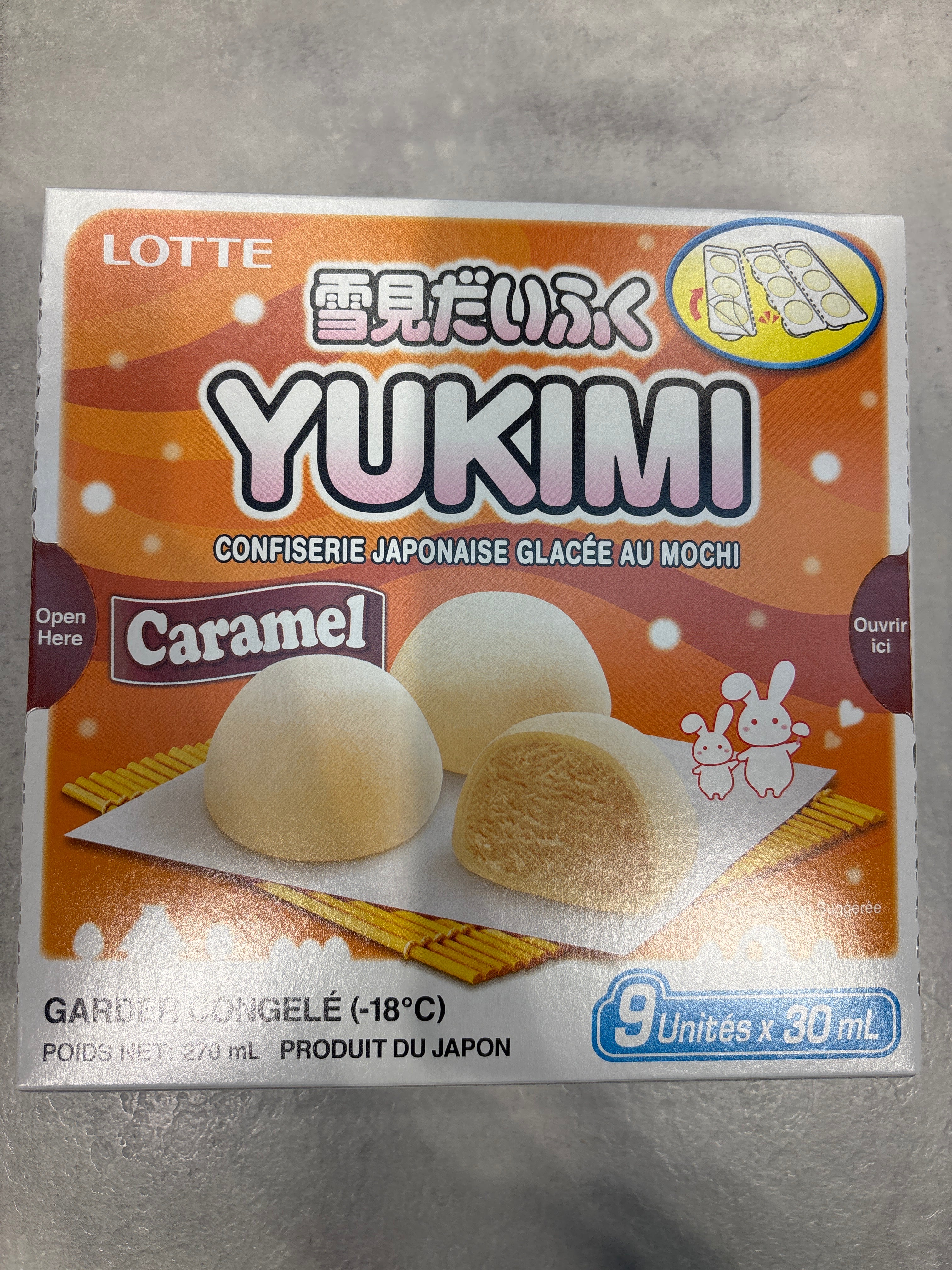 LOTTE YUKIMI mochi à la crème glacée (caramel)