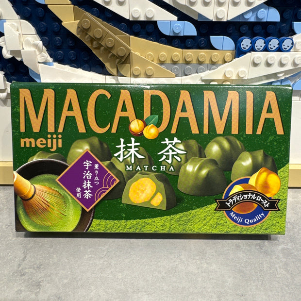 Chocolat MACADAMIA au matcha Meiji 64g