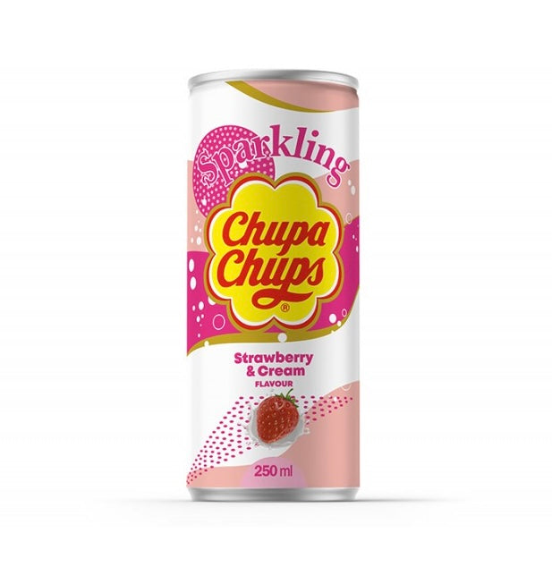 Boisson pétillante ChupaChups à la fraise et crème