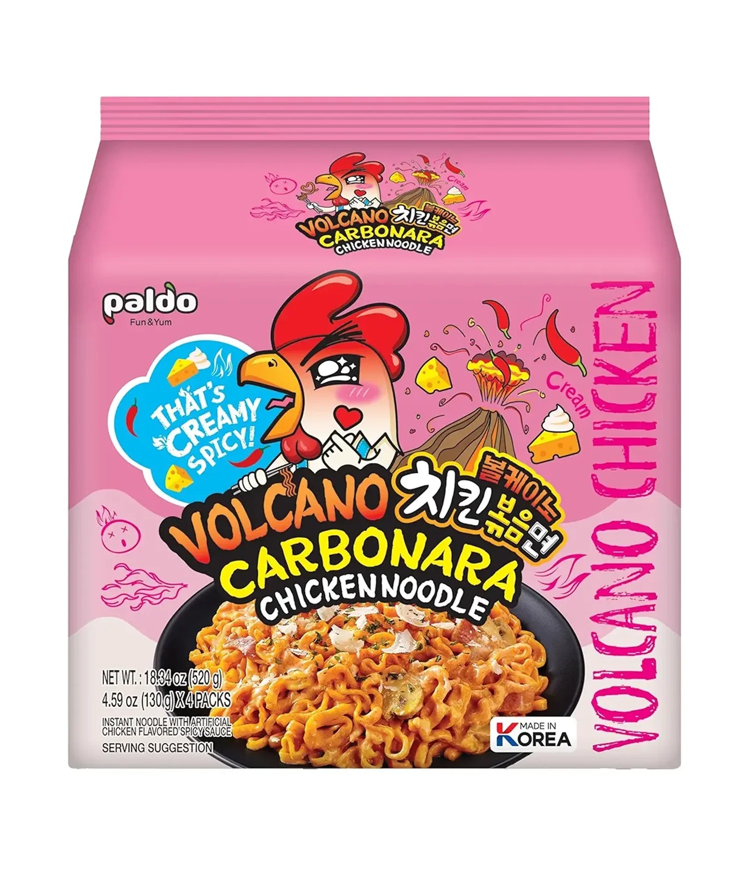 Volcano Carbonara Chicken Noodle PALDO 130gx4