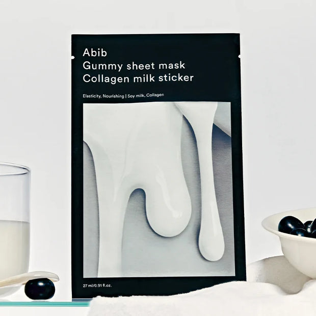 ABIB Gummy Sheet Mask Collagen milk sticker