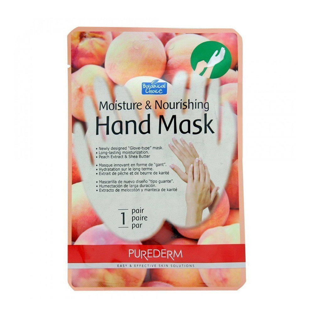 PUREDERM Masque hydratant et nourrissant pour les mains Pêche 1 paire
