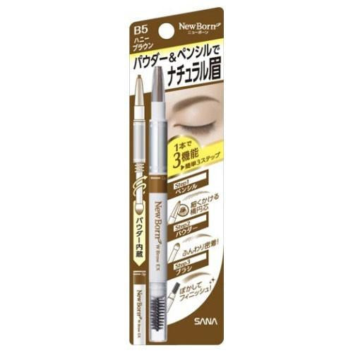 SANA Crayon à sourcils nouveau-né 3 voies B5 Brun miel