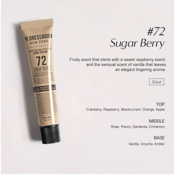 W DRESSROOM Crème hydratante pour les mains au parfum 72 Baie Sucrée