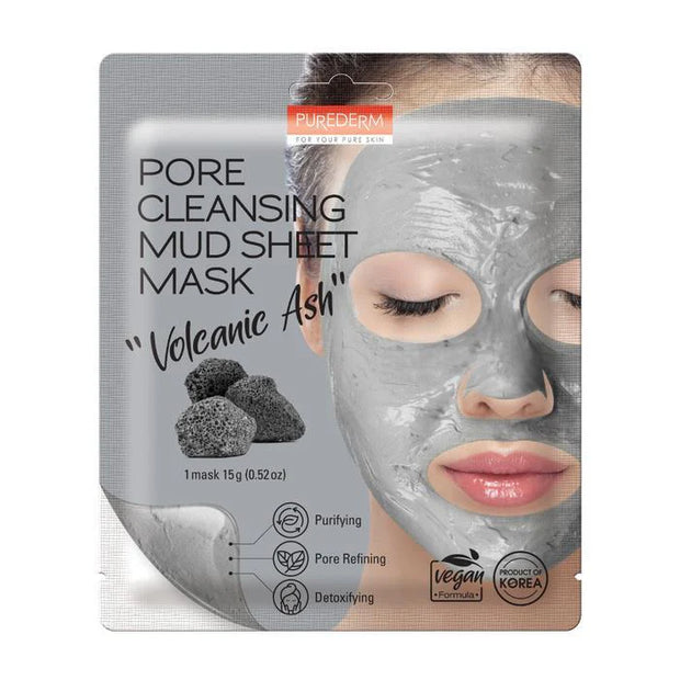 PUREDERM Masque de feuille de boue de nettoyage des pores Volcanique Cendres