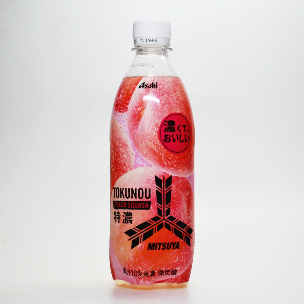 Boisson gazeuse japonaise à la pêche Mitsuya Tokunou ASAHI 500mL