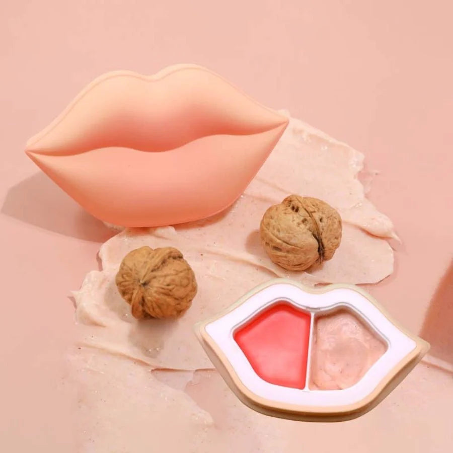 KOCOSTAR Peach Duoduo Lip Scrub & Lip Oil in Cream