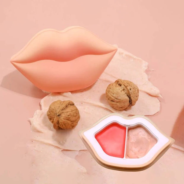 KOCOSTAR Peach Duoduo Lip Scrub & Lip Oil in Cream