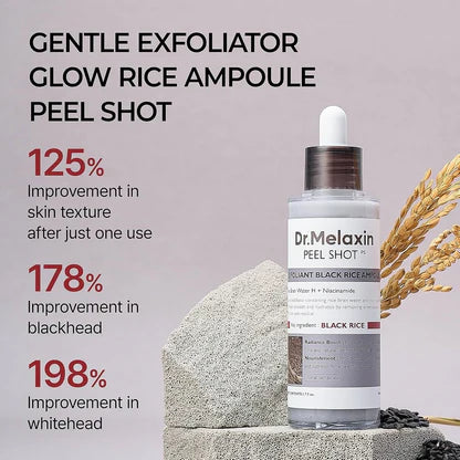DR MELAXIN Peel Shot Exfoliant Black Rice Ampoule 80ml