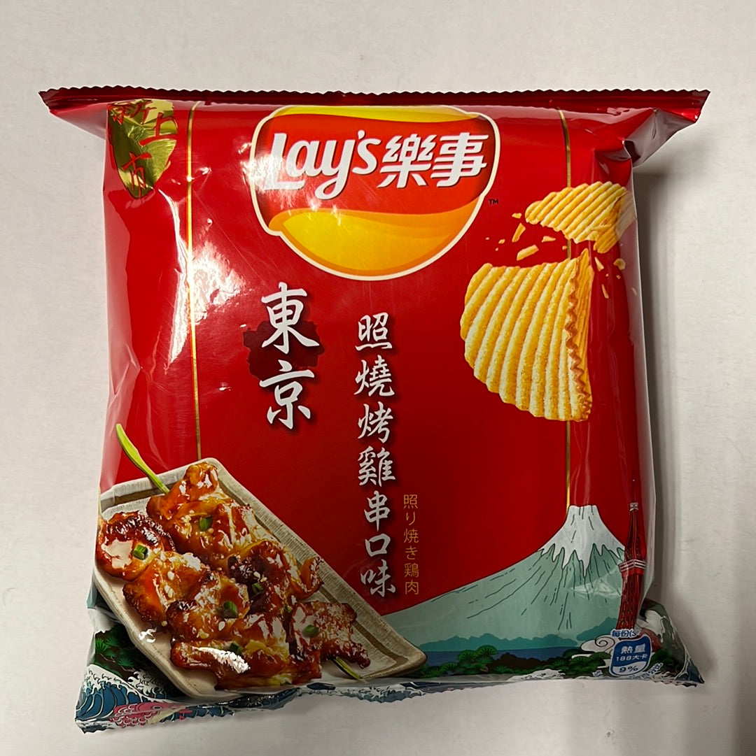 Chips Lay‘s (saveur teriyaki de Tokyo) 乐事 东京照烧鸡串口味 大波浪薯片 34g