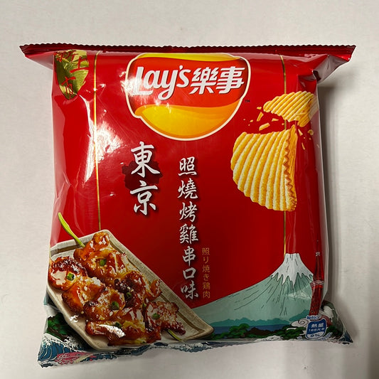 Chips Lay‘s (saveur teriyaki de Tokyo) 乐事 东京照烧鸡串口味 大波浪薯片 34g