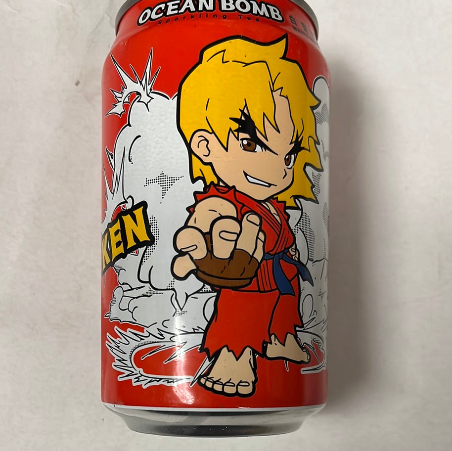 OCEANBOMB Street Fighter thé noir pétillant au raisin blanc 街霸 白葡萄味红茶气泡水330mL