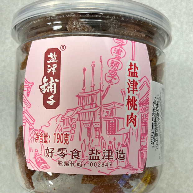 Pêche conservée 盐津铺子 盐津桃肉 190g