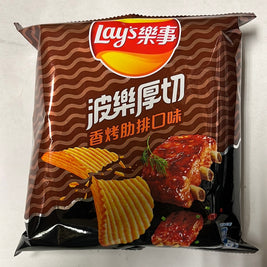 Chips Lay‘s (saveur côtelettes grillées) 乐事 香烤肋排口味 大波浪薯片 34g