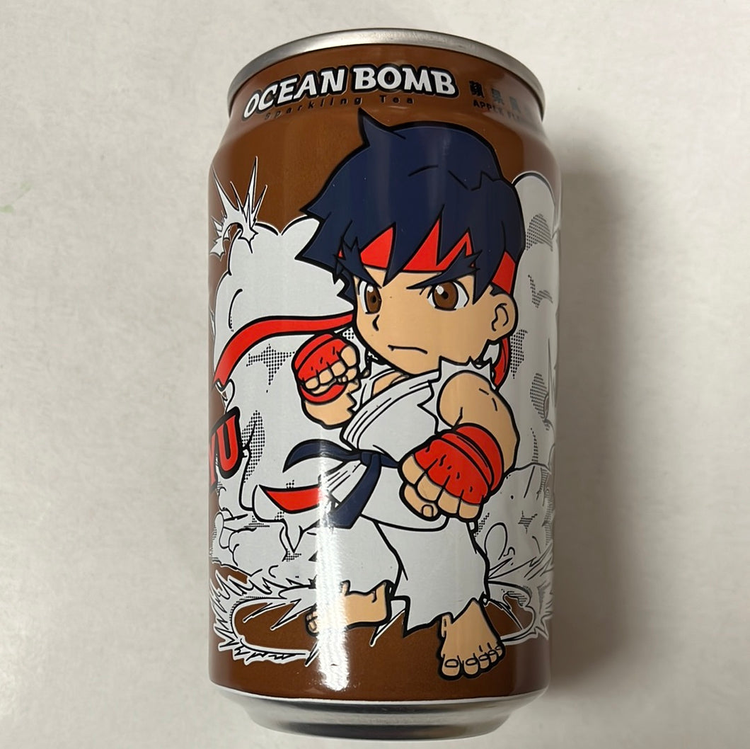 OCEANBOMB Street Fighter thé noir pétillant à la pomme 街霸 苹果味红茶气泡水330mL