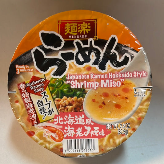 Ramen japonais Shrimp Miso MENRAKU🇯🇵鲜虾味增拉面 82.2g