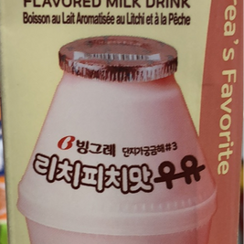 Binggrae lychee&peach milk drink 韩国荔枝蜜桃味牛奶 200ml
