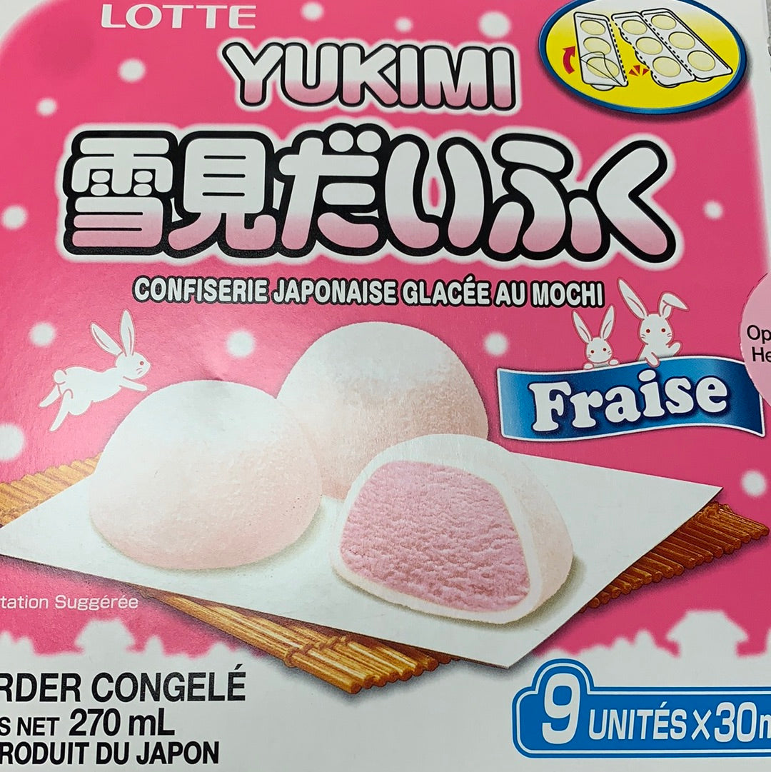 LOTTE YUKIMI mochi à la crème glacée (fraise)