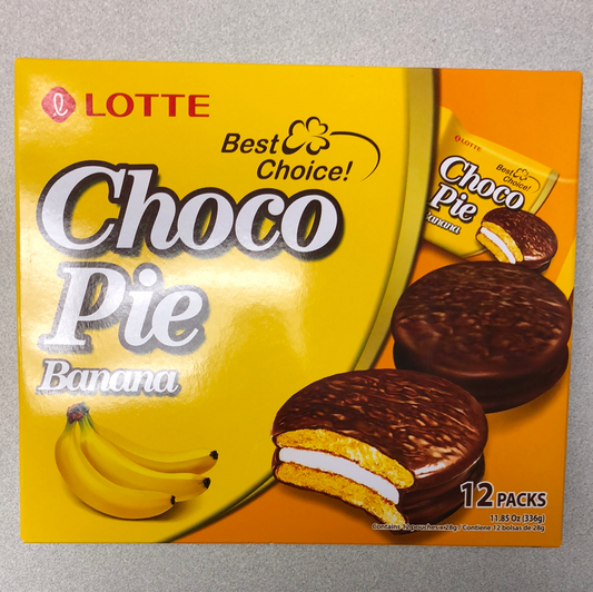 Lotte choco pie (banane)乐天香蕉巧克力派 336g