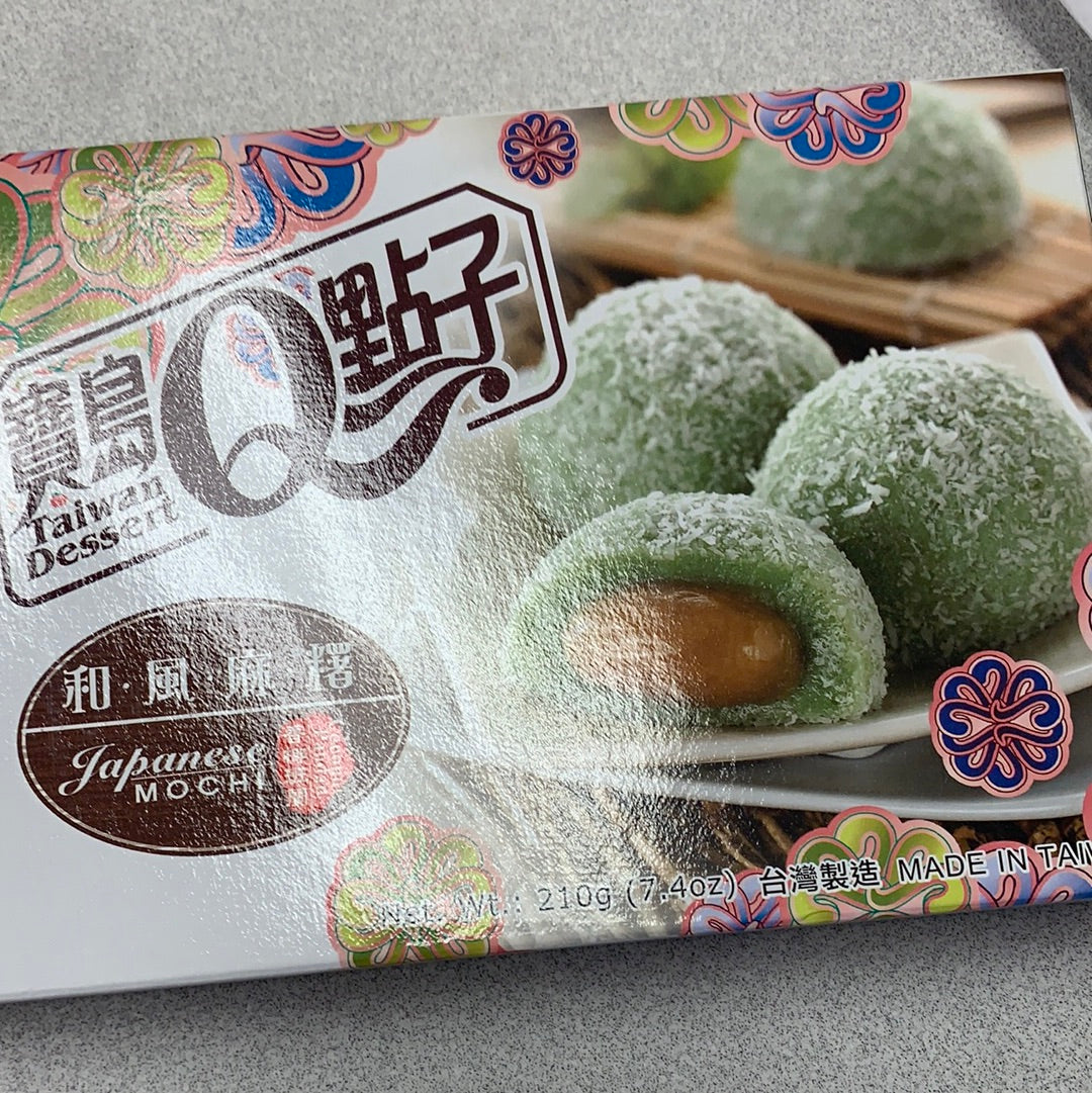 Promo-Mochi japonais (saveur de pandan) 宝岛Q点子 和风麻薯 香椰班兰味 210g