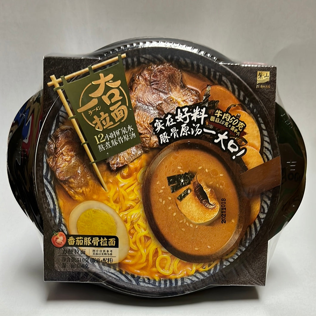 Ramen japonais au porc et tomate (cuisson automatique) 一大口 自热 番茄豚骨拉面 510g